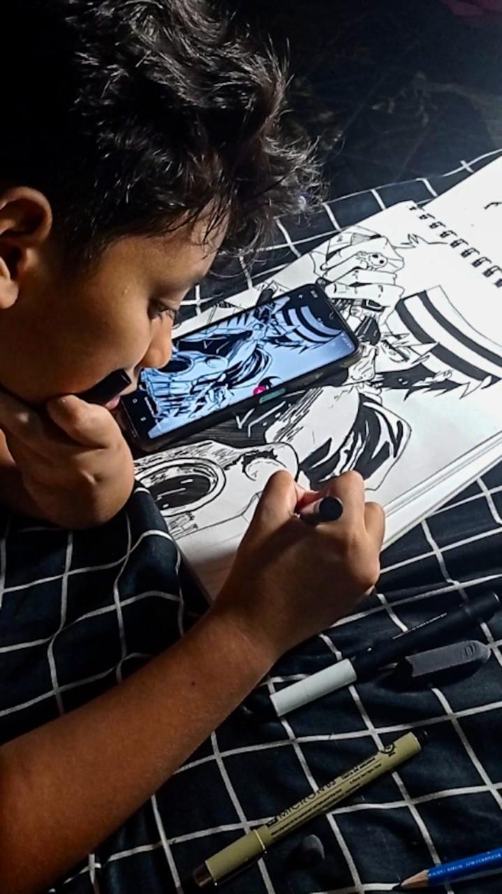 Foto proses menggambar